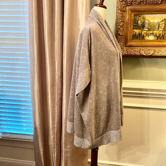 EUC Eileen Fisher Oversized Short Sleeve Open Front Linen Blend Cardigan LARGE - Picture 5 of 6